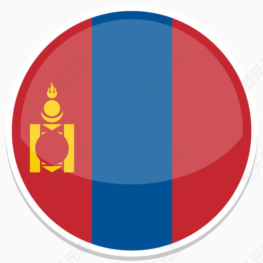蒙古Flat-Round-World-Flag-icons