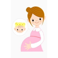 孕妇与宝宝卡通手绘