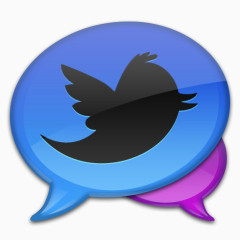 蓝色的推特推特twitter-bubble-icons