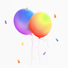 渐变色气球