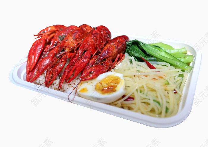红虾青菜鸡蛋饭