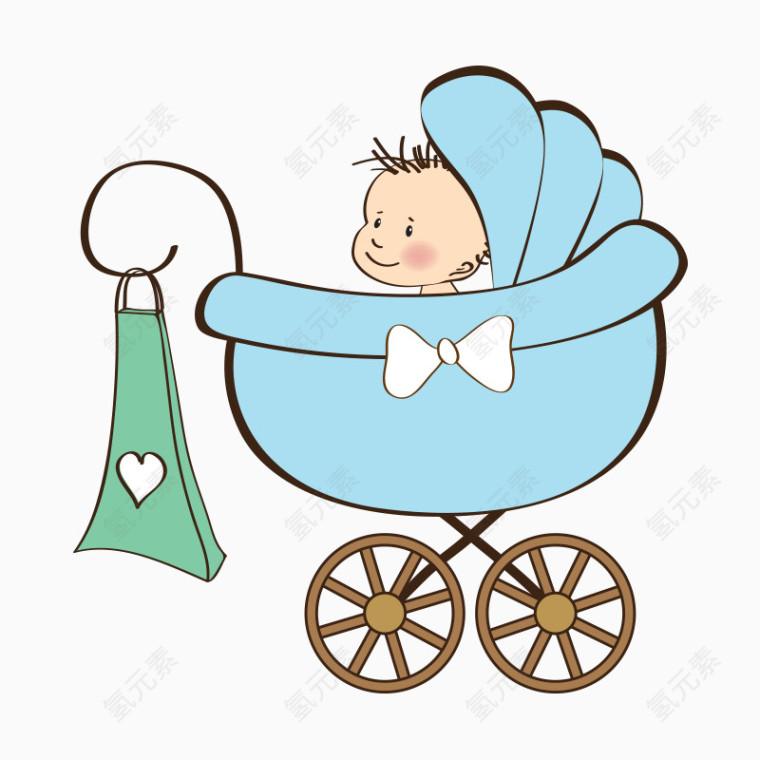婴儿车上的宝宝