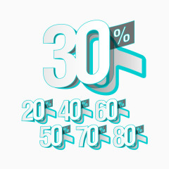 百分比30%40%50%