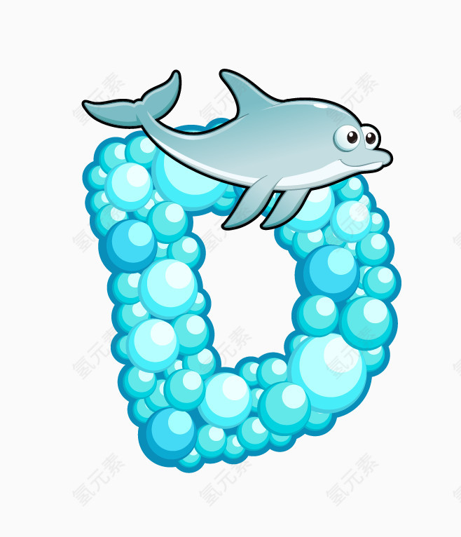 海洋动物英文字母D