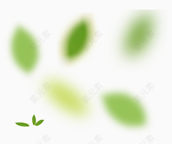 绿色树叶漂浮元素