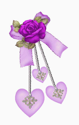 淡紫色大花倒挂爱心吊牌