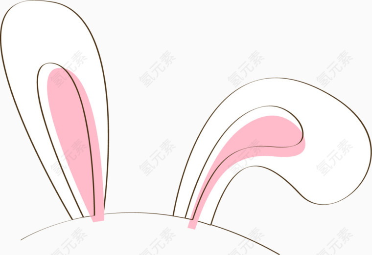 卡通手绘可爱兔子耳朵