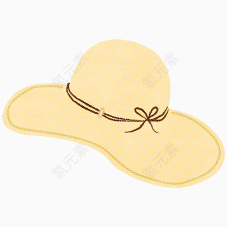 手绘淡黄时尚女帽