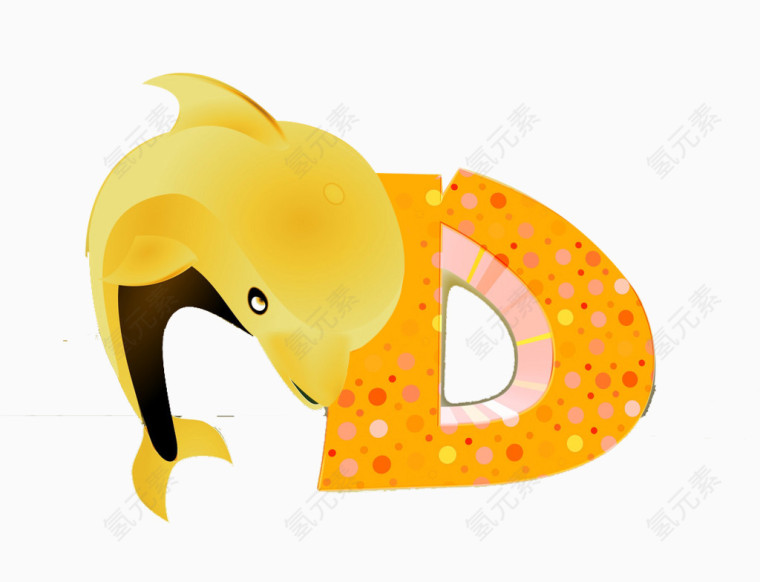 海豚字母素材