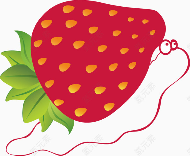 卡通手绘草莓蜗牛
