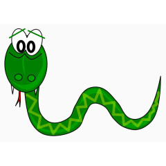 卡通大头绿蛇