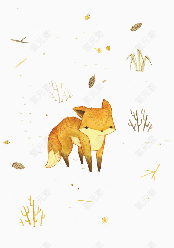 卡通手绘小狐狸
