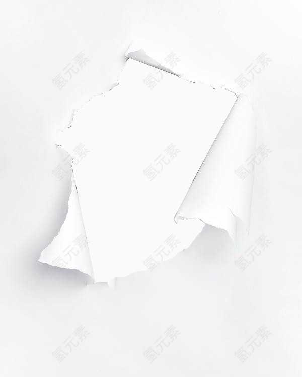 撕破的白色纸张