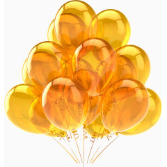 黄色透明气球团