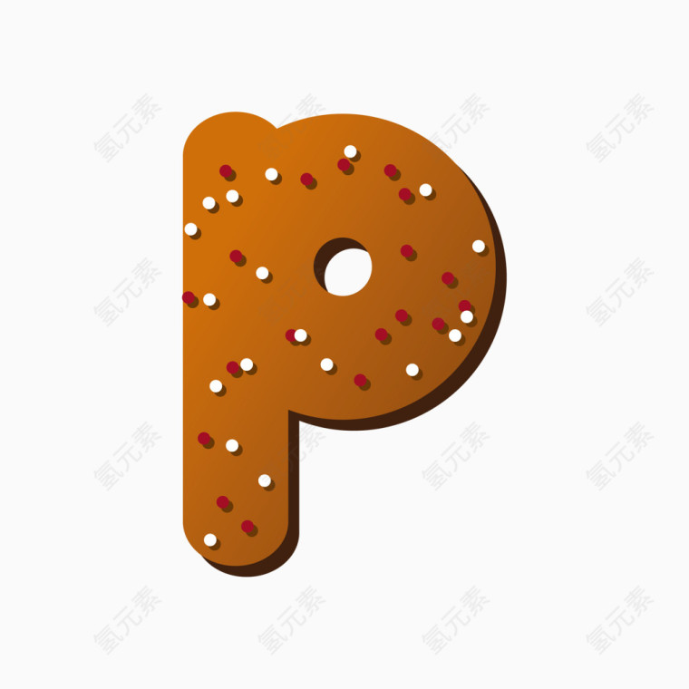 饼干英文字体字母P