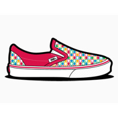 货车复古的点品红色的鞋van-slip-ons-shoes-icons