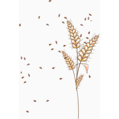 飘絮的卡通手绘的小麦