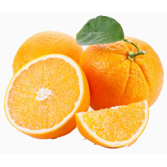 新鲜橙子和剖面