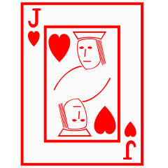 矢量图扑克红桃J