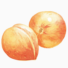 桃子水彩手绘图