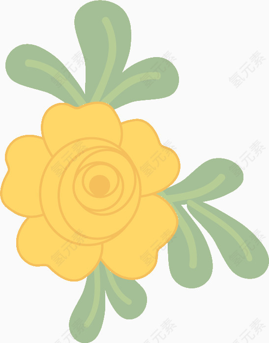 黄色花朵手绘