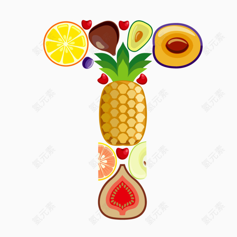 水果组合字母T
