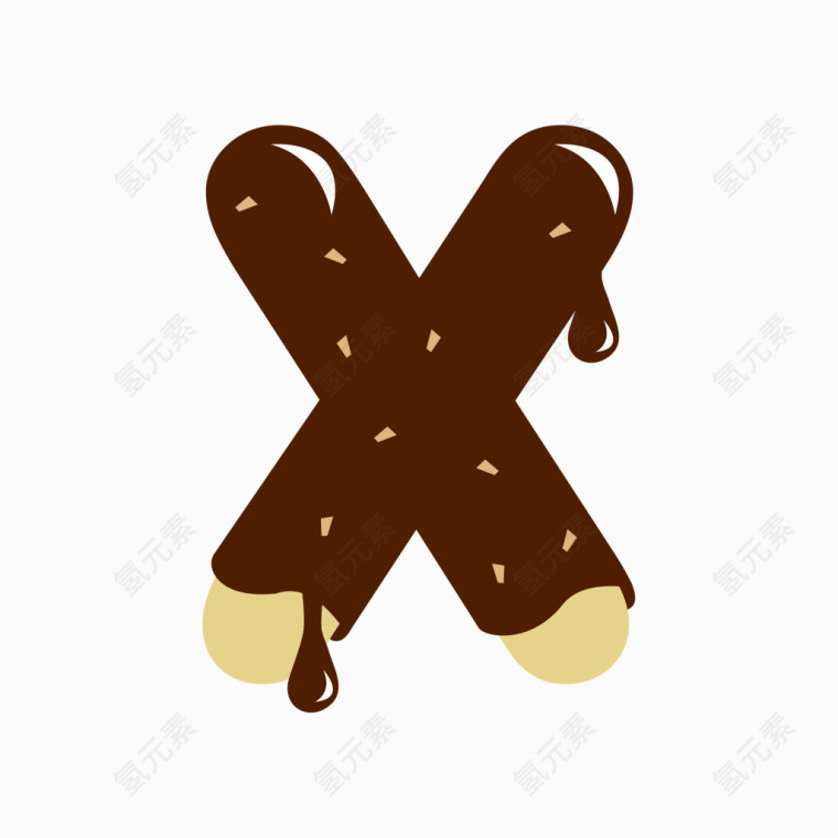 巧克力字母设计 X