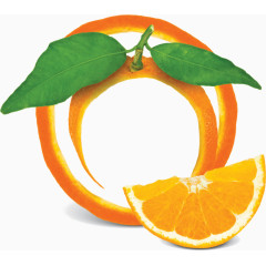 水果手绘橙子皮