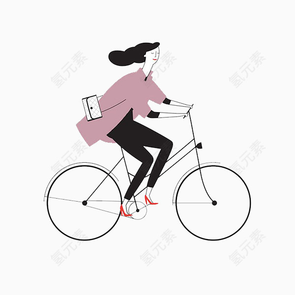 骑单车的女人