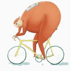 卡通运动员自行车