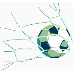 足球进龙门卡通手绘装饰元素