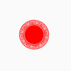 春节红色镂空花边剪纸