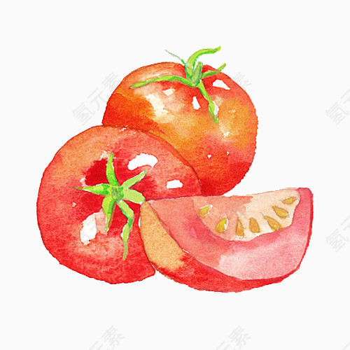 番茄水彩手绘图