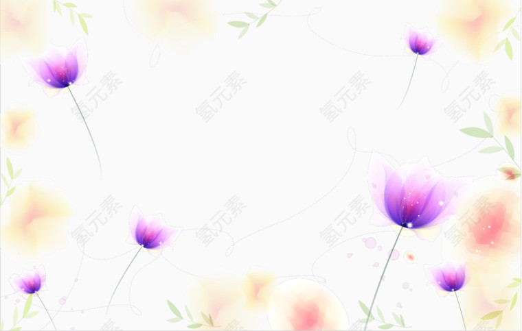 紫色清新花朵背景