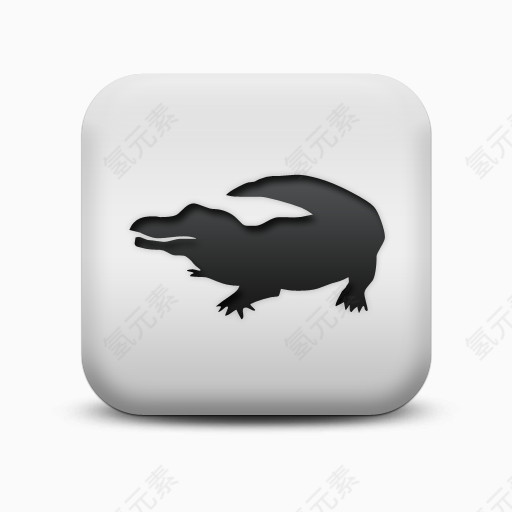 不光滑的白色的广场图标动物动物鳄鱼Animals-Icons