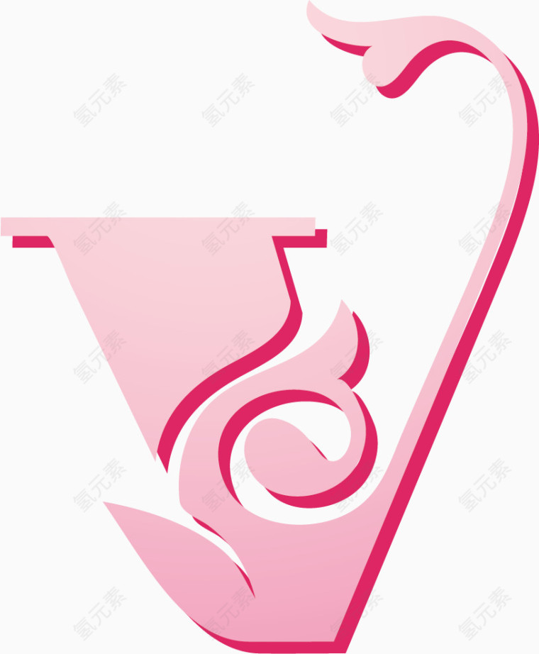粉色创意字母V