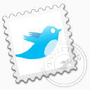 灰色推特邮票邮费社会网络社会锡社会邮政邮票
