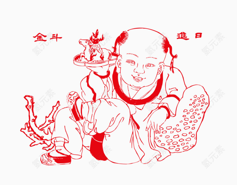 春节红色剪纸