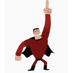 卡通人物超人竖起手指