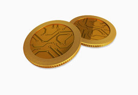 两枚金色硬币
