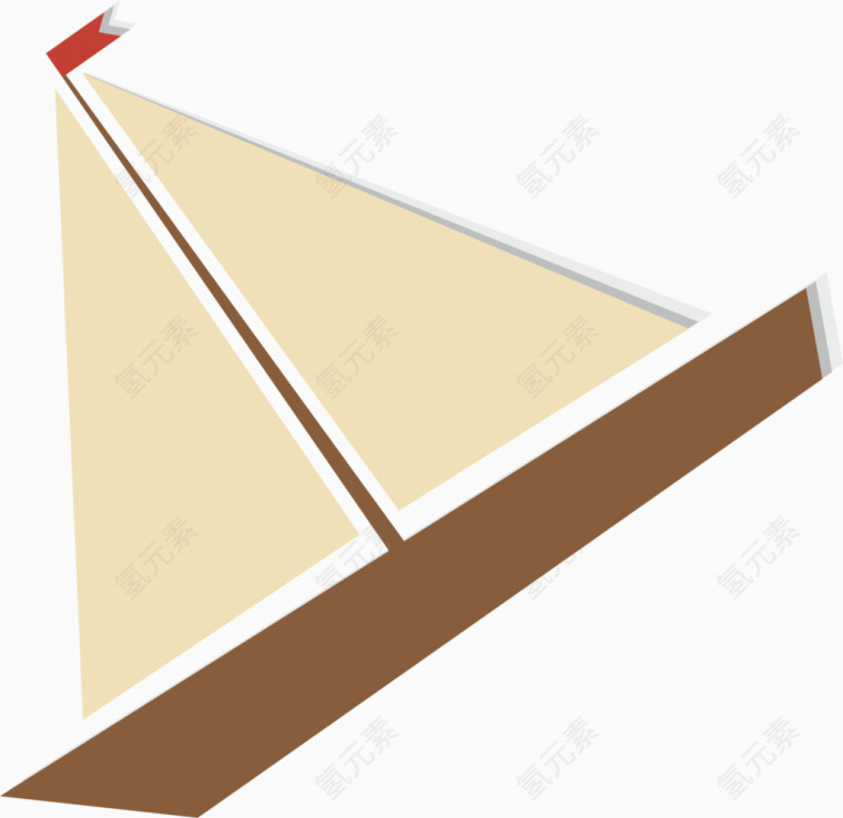 帆船简易画卡通手绘图标元素