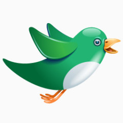 Twitter bird flying green Icon