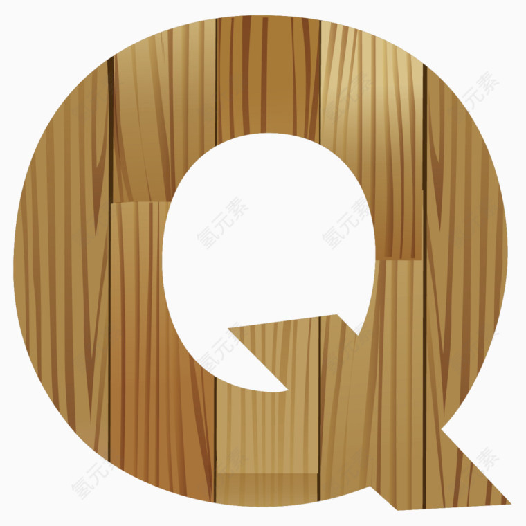 木纹英文字母Q