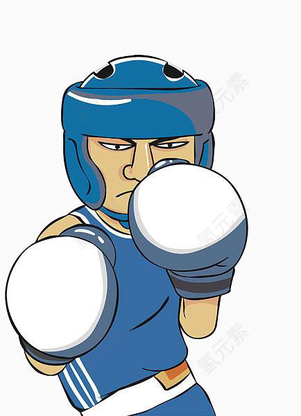 卡通运动员拳击