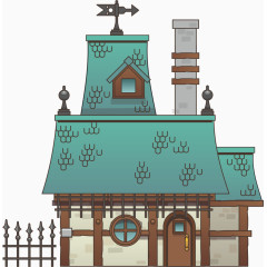 小木屋小房子卡通装饰背景