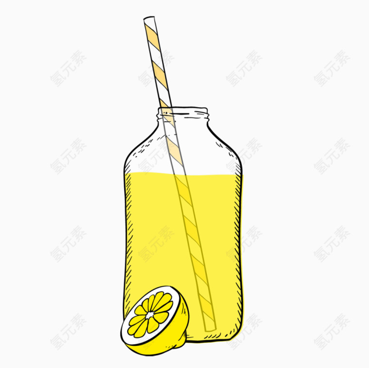 手绘柠檬汁