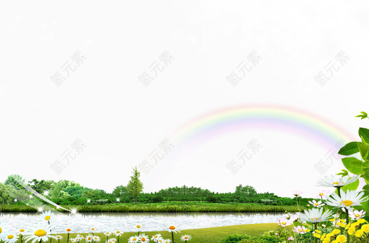 绿色郊外风景花海