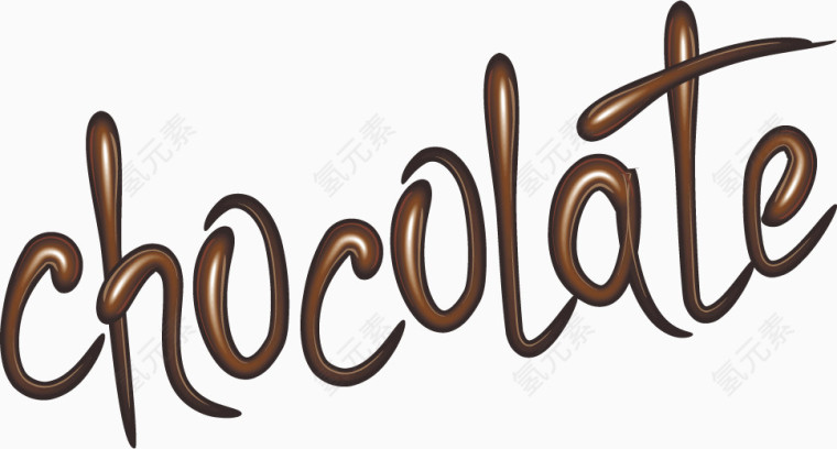 巧克力英文单词艺术字