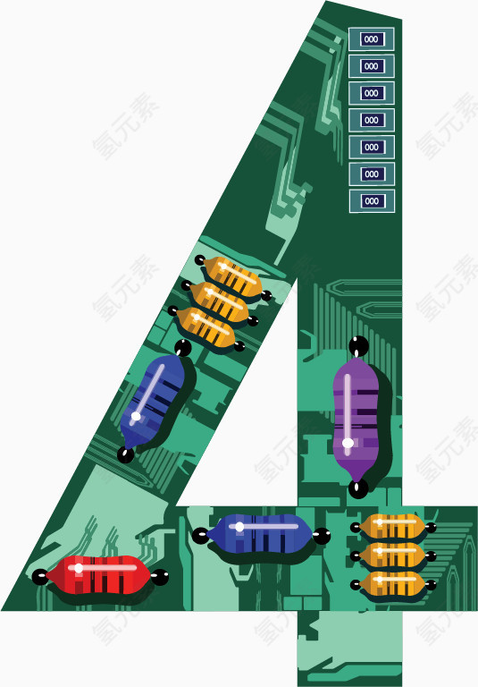 电路板创意艺术字