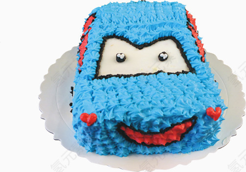 蓝色创意汽车蛋糕